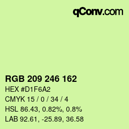カラーコード: RGB 209 246 162 | qconv.com