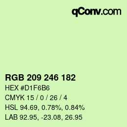 カラーコード: RGB 209 246 182 | qconv.com