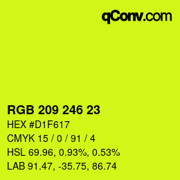 Color code: RGB 209 246 23 | qconv.com