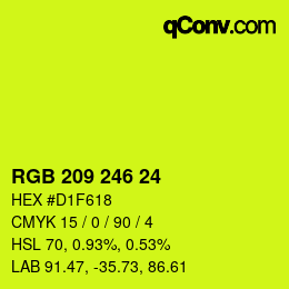 Color code: RGB 209 246 24 | qconv.com