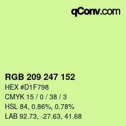 カラーコード: RGB 209 247 152 | qconv.com
