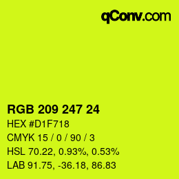 颜色代码: RGB 209 247 24 | qconv.com