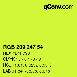 カラーコード: RGB 209 247 54 | qconv.com