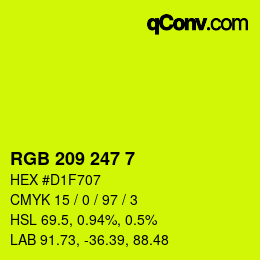 Color code: RGB 209 247 7 | qconv.com