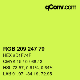 カラーコード: RGB 209 247 79 | qconv.com