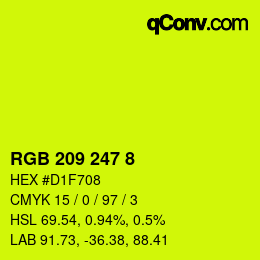 颜色代码: RGB 209 247 8 | qconv.com