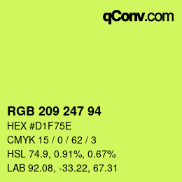 Farbcode: RGB 209 247 94 | qconv.com