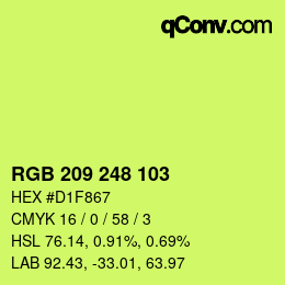 Color code: RGB 209 248 103 | qconv.com