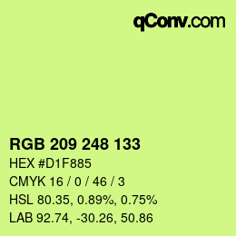 カラーコード: RGB 209 248 133 | qconv.com