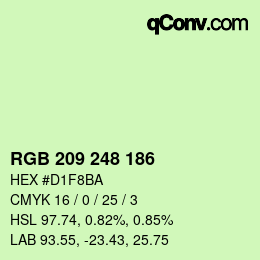 Color code: RGB 209 248 186 | qconv.com