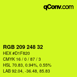 Color code: RGB 209 248 32 | qconv.com