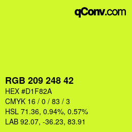 カラーコード: RGB 209 248 42 | qconv.com