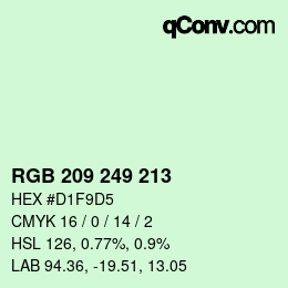 Color code: RGB 209 249 213 | qconv.com