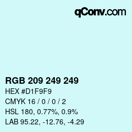 カラーコード: RGB 209 249 249 | qconv.com