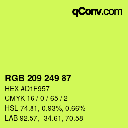 カラーコード: RGB 209 249 87 | qconv.com
