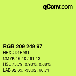 Color code: RGB 209 249 97 | qconv.com