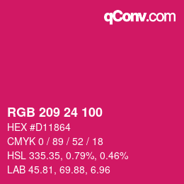 カラーコード: RGB 209 24 100 | qconv.com