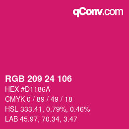 カラーコード: RGB 209 24 106 | qconv.com