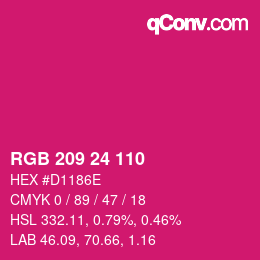 カラーコード: RGB 209 24 110 | qconv.com