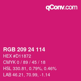 カラーコード: RGB 209 24 114 | qconv.com
