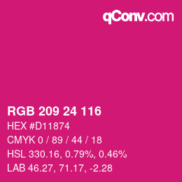 Color code: RGB 209 24 116 | qconv.com