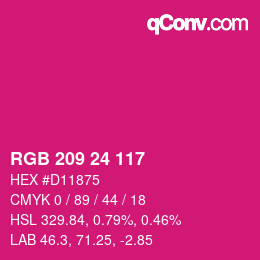カラーコード: RGB 209 24 117 | qconv.com