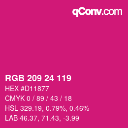 Color code: RGB 209 24 119 | qconv.com