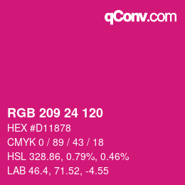 Color code: RGB 209 24 120 | qconv.com