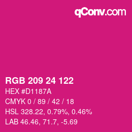 カラーコード: RGB 209 24 122 | qconv.com