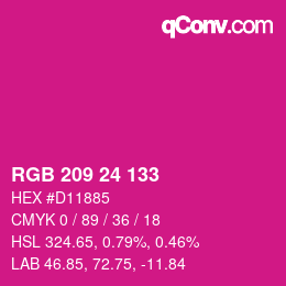 カラーコード: RGB 209 24 133 | qconv.com