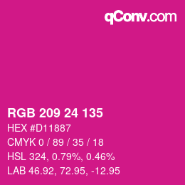 カラーコード: RGB 209 24 135 | qconv.com