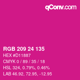 Color code: RGB 209 24 135 | qconv.com