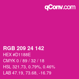 Color code: RGB 209 24 142 | qconv.com