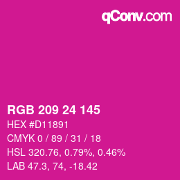 カラーコード: RGB 209 24 145 | qconv.com