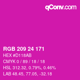 カラーコード: RGB 209 24 171 | qconv.com