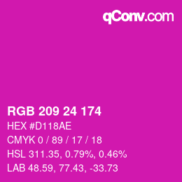 Color code: RGB 209 24 174 | qconv.com