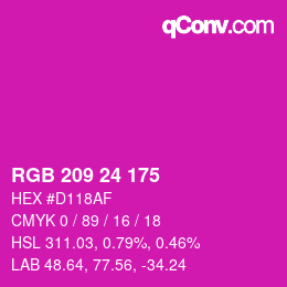 Color code: RGB 209 24 175 | qconv.com