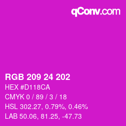 カラーコード: RGB 209 24 202 | qconv.com
