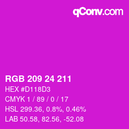 颜色代码: RGB 209 24 211 | qconv.com