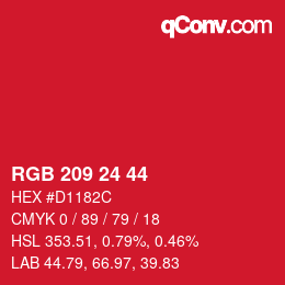 Color code: RGB 209 24 44 | qconv.com