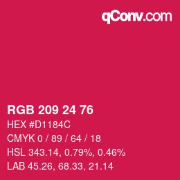 カラーコード: RGB 209 24 76 | qconv.com