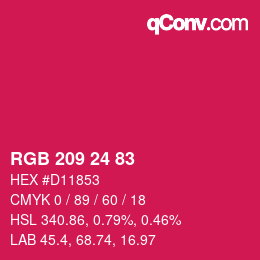カラーコード: RGB 209 24 83 | qconv.com