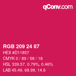 Color code: RGB 209 24 87 | qconv.com