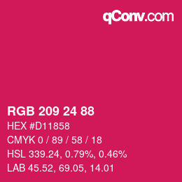 カラーコード: RGB 209 24 88 | qconv.com