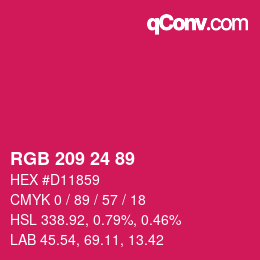 Color code: RGB 209 24 89 | qconv.com