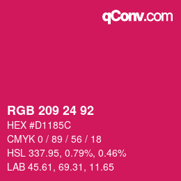 カラーコード: RGB 209 24 92 | qconv.com