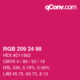 Color code: RGB 209 24 98 | qconv.com