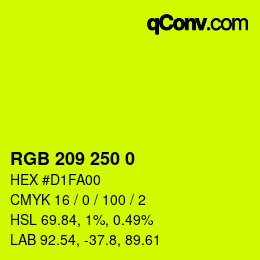 颜色代码: RGB 209 250 0 | qconv.com