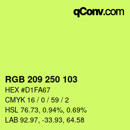 颜色代码: RGB 209 250 103 | qconv.com