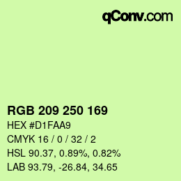 カラーコード: RGB 209 250 169 | qconv.com